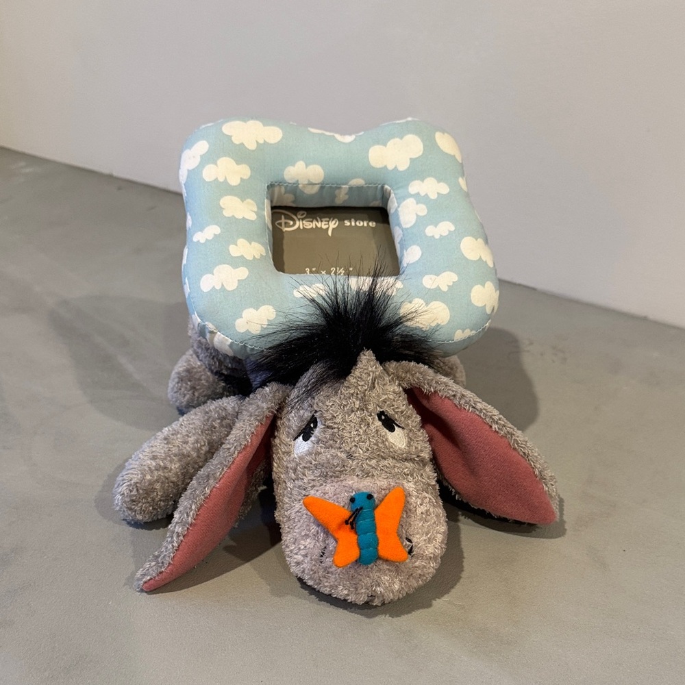 Vintage Disney Store Eeyore Stuffed Animal Picture Frame 3” x 2.5”